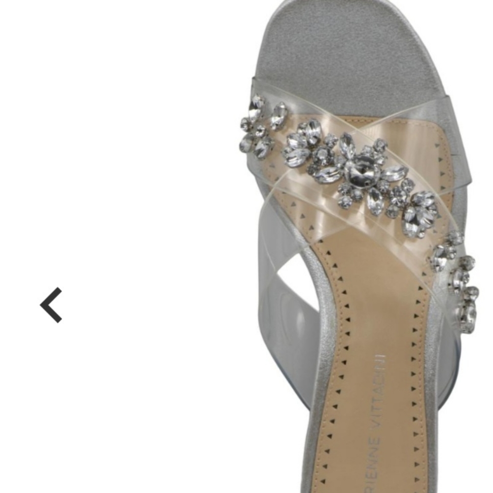 Adrienne Vittadini Avenue Clear & Silver rhinestones Dress Sandals size 11